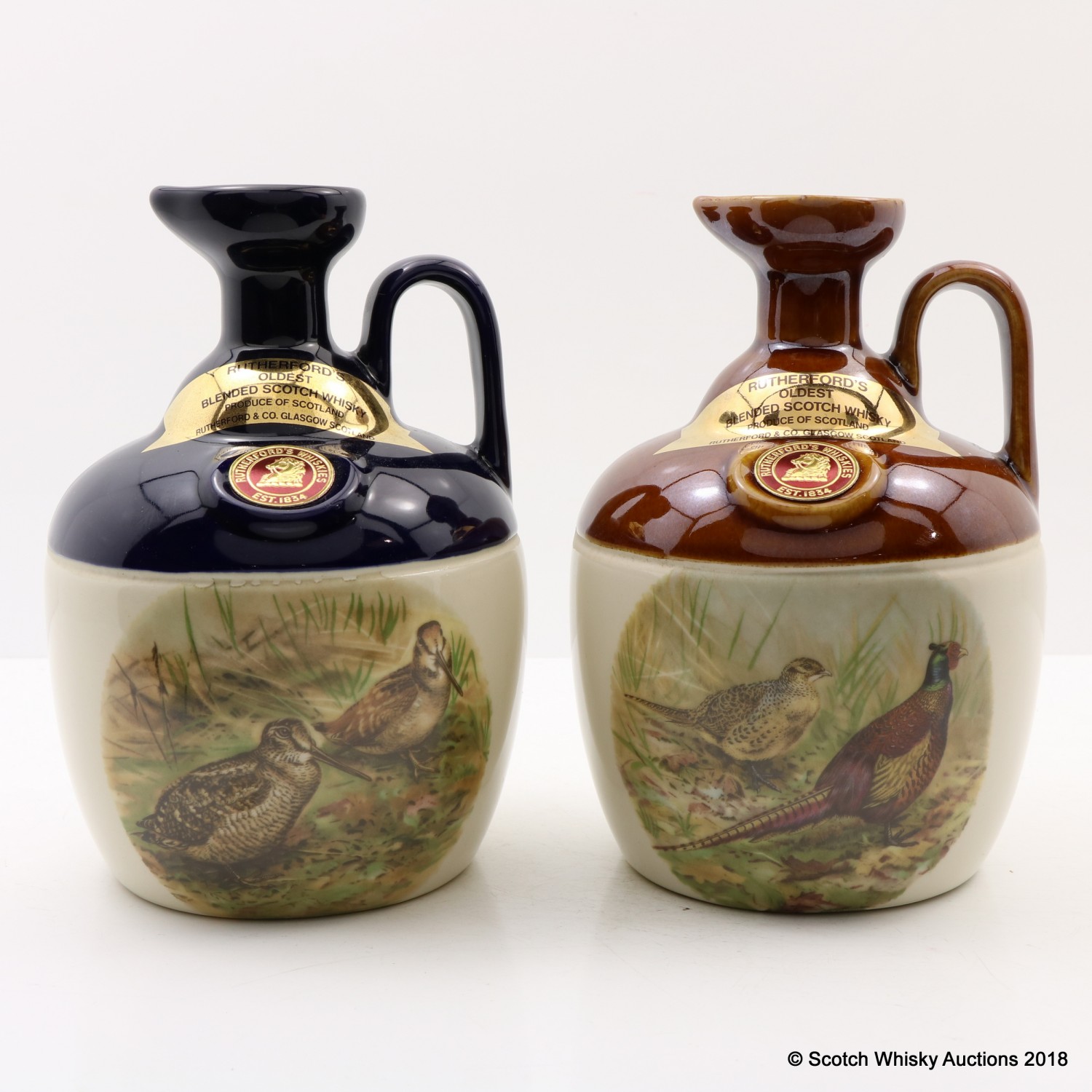 Rutherford's スコッチウイスキー 陶器製 750ml Rutherford's Ceramics Game Bird Decanters 2 x 70cl | The 87th