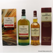 SINGLETON OF DUFFTOWN SPEY CASCADE   GLENLIVET 15 YEAR OLD FRENCH OAK RESERVE 2 X 70CL