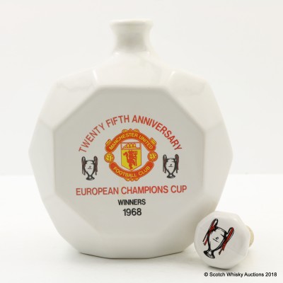 Manchester United 25th Anniversary Of 1968 European Cup Win Ceramic Decanter