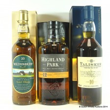 Milton Duff 10 Highland Park 12 Talisker 10