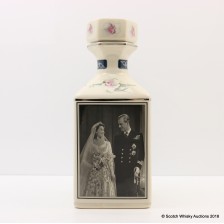POINTERS ELIZABETH PHILIP 70TH WEDDING ANNIVERSARY CERAMIC DECANTER