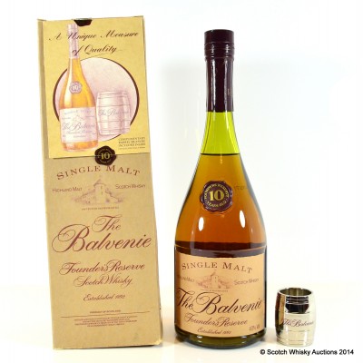 Balvenie Founder's Reserve 10 Year Old Cognac Bottle & Barrel Spirit Measure  £90 Reserve