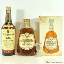 SEAGRAM S V O  CANADIAN WHISKY 75CL   PRESIDENT SPECIAL RESERVE DE LUXE 75CL