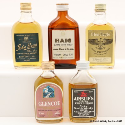 Assorted Minis x 5 including Haig Gold Label