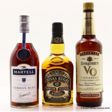 CHIVAS 12 YEAR OLD SEAGRAM S VO MARTELL 3 X 75CL GIFT SET