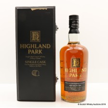 HIGHLAND PARK 27 YEAR OLD SINGLE CASK  8296 FOR BARMY WINE   LIQUOR 75CL