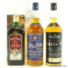 Dewar S Ancestor 26 2 3 Fl Ozs John Begg Blue Cap 26 2 3 Fl Ozs Big T Over 5 26 2 3 Fl Ozs