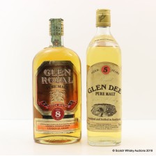 GLEN ROYAL 8 YEAR OLD   GLEN DEE 5 YEAR OLD 2 X 70CL