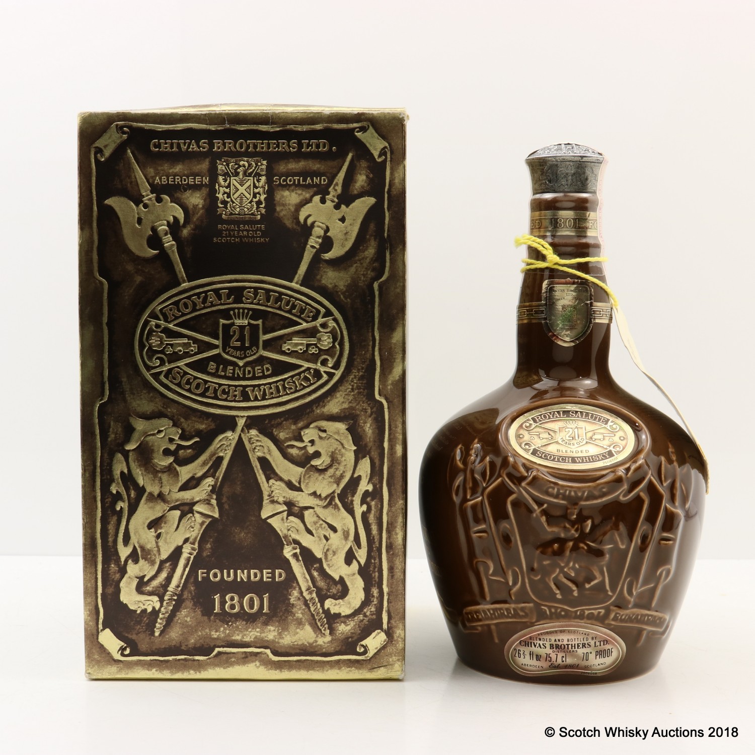 Chivas Royal Salute 21 Year Old Brown Flagon 26 2/3 Fl Oz The 91st Auction Scotch Whisky