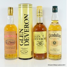 GLEN DEVERON 12 YEAR OLD  DRUMGUISH SINGLE MALT   GLENDULLAN 8 YEAR OLD