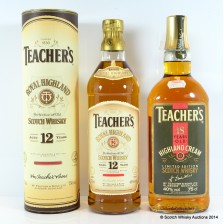 TEACHER S ROYAL HIGHLAND 12 YEAR OLD 75CL   TEACHER S HIGHLAND CREAM 18 YEAR OLD
