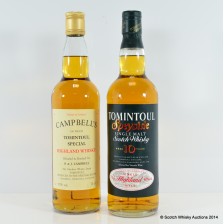 TOMINTOUL 100 PROOF CAMPBELL S   TOMINTOUL 10 YEAR OLD