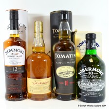 Bowmore 12 Glenkinchie 10 Tomatin 10 Tobermory 10
