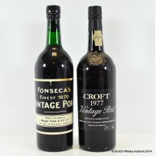 CROFT 1977 VINTAGE PORT   FONSECA S 1970 VINTAGE PORT