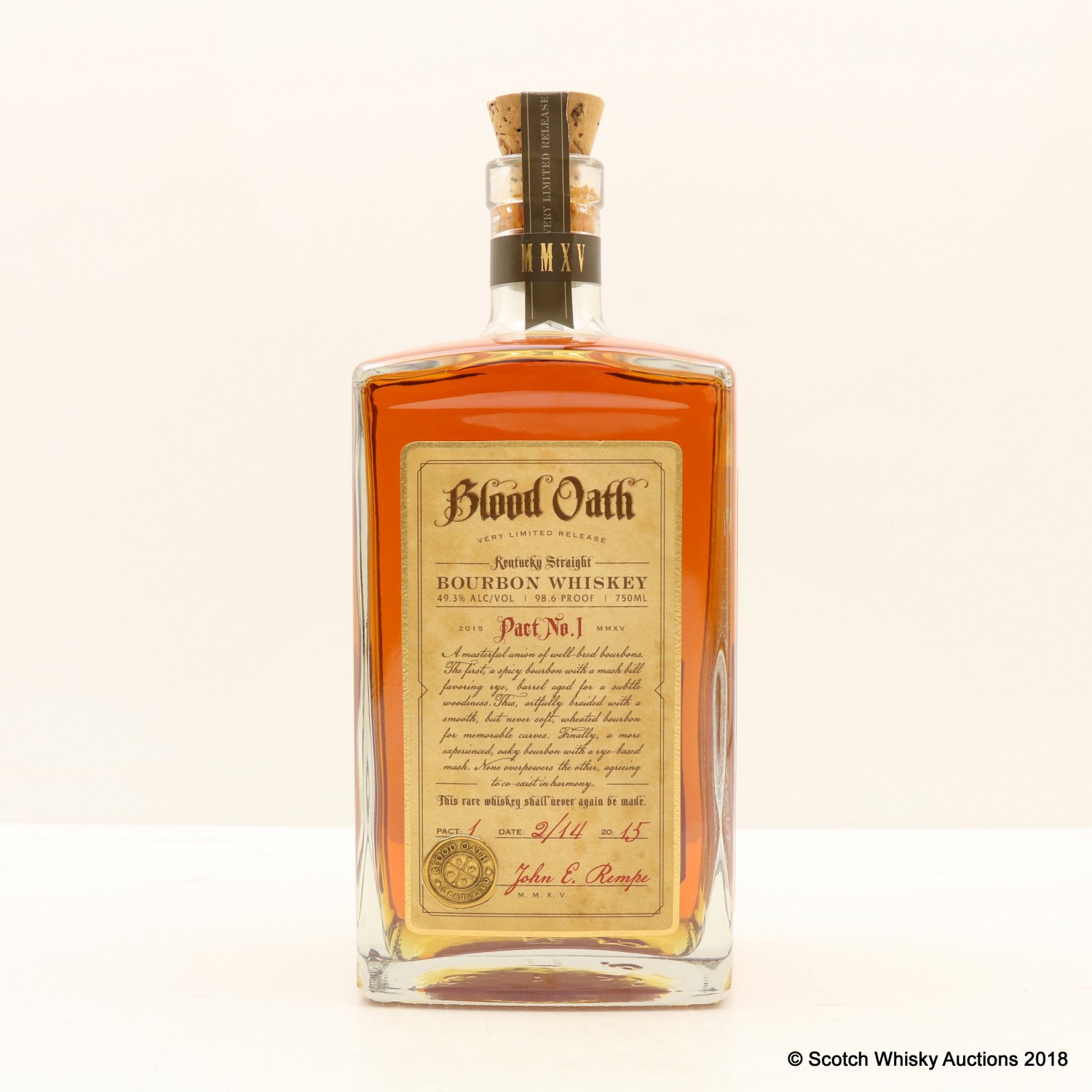 Scotch Whisky Auctions The 93rd Auction Blood Oath Bourbon Pact No