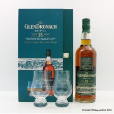 GLENDRONACH 15 YEAR OLD REVIVAL OLD STYLE GLASSES SET