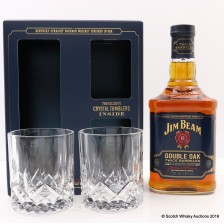 JIM BEAM DOUBLE OAKED   2 X GLASSES