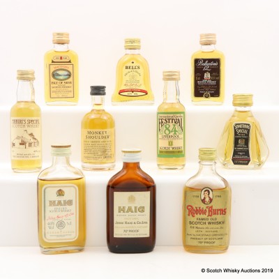 Assorted Minis 10 x 5cl Including Haig Gold Label 70°