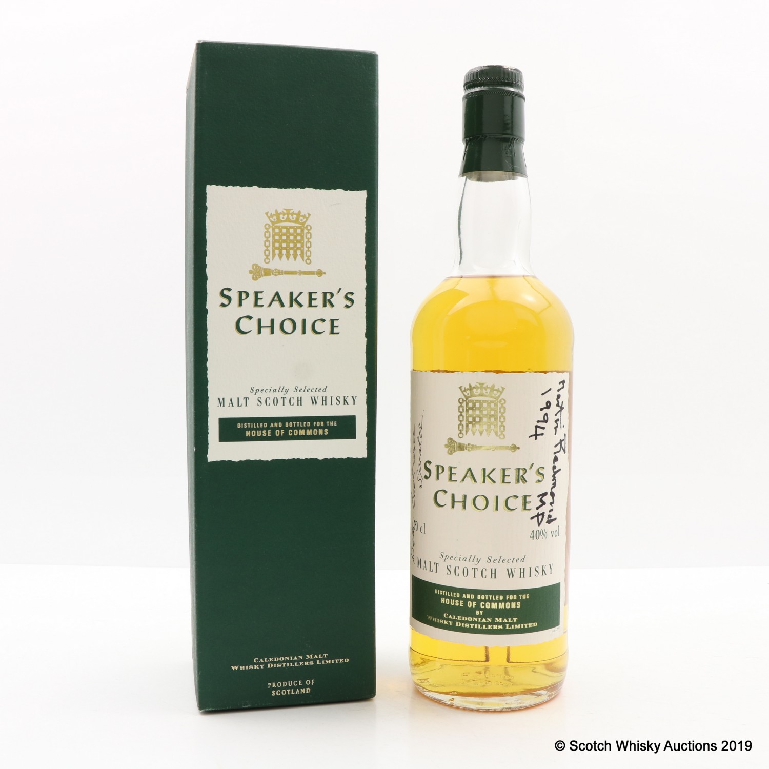 Speaker's Choice House Of Commons Malt Whisky The 95th Auction