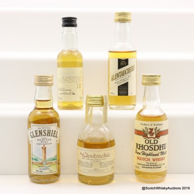 Assorted Minis 5 x 5cl Including Glenkinchie 12 Year Old