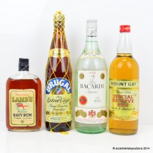 Bacardi White Rum Brugal Extra Viejo Lamb S Navy Rum 70 13 1 3 Fl Ozs Mount Gay Special Reserve Rum 26 4 Fl Ozs
