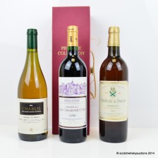 CHATEAU DE SOURS BORDEAUX 1992  CHATEAU LES CHARMETTES BORDEAUX SUPERIEUR 1998   CHABLIS ACC 2001 3 X 75CL