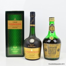 COURVOISIER VSOP COGNAC   ALEXANDER VSOP OVER 15 YEAR OLD BRANDY