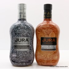 JURA 10 YEAR OLD ORIGIN SPECIAL EDITION   JURA SUPERSTITION SPECIAL EDITION 2 X 70CL