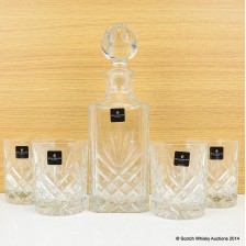 ROYAL DOULTON CRYSTAL DECANTER   4 X GLASSES