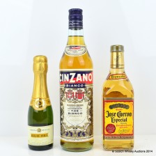 CINZANO BIANCO 75CL  JOSE CUERVO ESPECIAL 50CL BLUFF HILL BRUT 20CL
