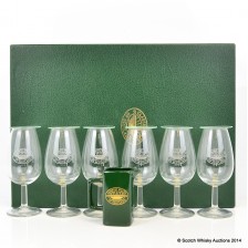 CLASSIC MALTS OF SCOTLAND TASTING GLASS SET WITH SMALL CERAMIC WATER JUG