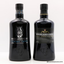 HIGHLAND PARK THE DOLPHINS ROYAL NAVY SUBMARINE SERVICE BOTTLING   HIGHLAND PARK VIKING TRIBE