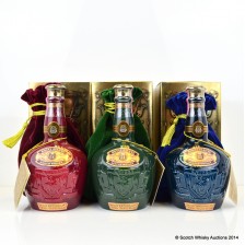Chivas Royal Salute 21 Burgundy Green Blue Flagons