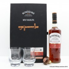 Bowmore 15 Darkest No 1 Vaults Set With Glasses Stopper