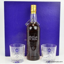 GLENFARCLAS BICENTENARY OF MUGIEMOSS MILL 10 YEAR OLD WITH EDINBURGH CRYSTAL GLASSES