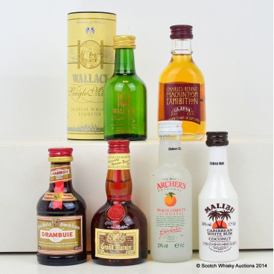 Assorted Minis x 7 Including Wallace Liqueur