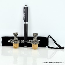 MACALLAN PEWTER BOTTLE TOPS X 2   MACALLAN PEN