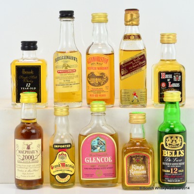 Assorted Minis x 10 Including Johnnie Walker Red Label