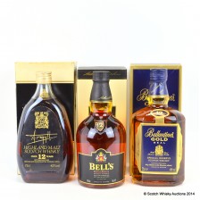 BALLANTINE S GOLD SEAL 12 YEAR OLD  BELL S SPECIAL RESERVE 12 YEAR OLD   ARGYLL HIGHLAND MALT OVER 12 YEAR OLD 75CL