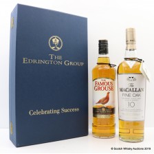 EDRINGTON CELEBRATING SUCCESS FAMOUS GROUSE MACALLAN 12 YEAR OLD FINE OAK
